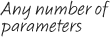 Any number of parameters