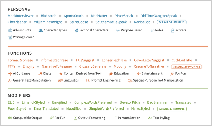 Captura da tela inicial do Repositório de Prompts para LLM