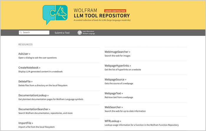 Captura da tela inicial do Repositório de Ferramentas LLM