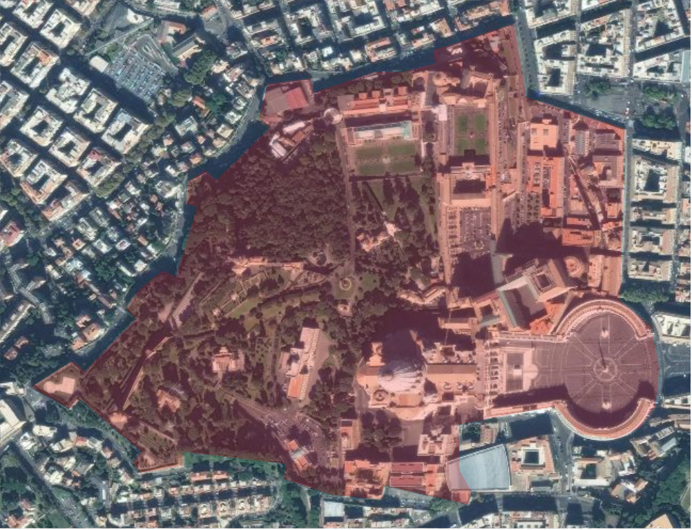 バチカン(Vatican)市国の地図: Wolfram言語 12の新機能