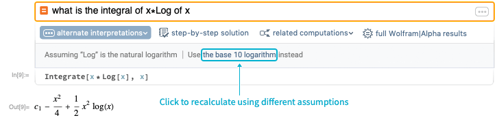 wolframalpha notebook